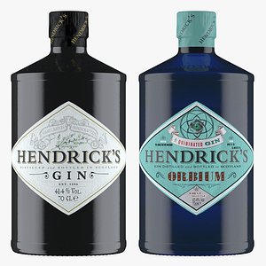 3D hendrick s gin bottles model