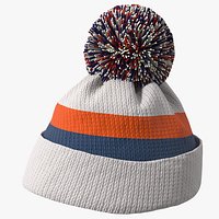 Winter Hat With Pompom White