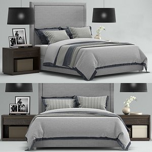 3D model rh wallace upholstered bed interior