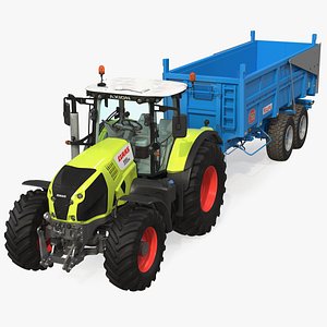Claas Axion 800 with Maupu 18t Trailer Rigged