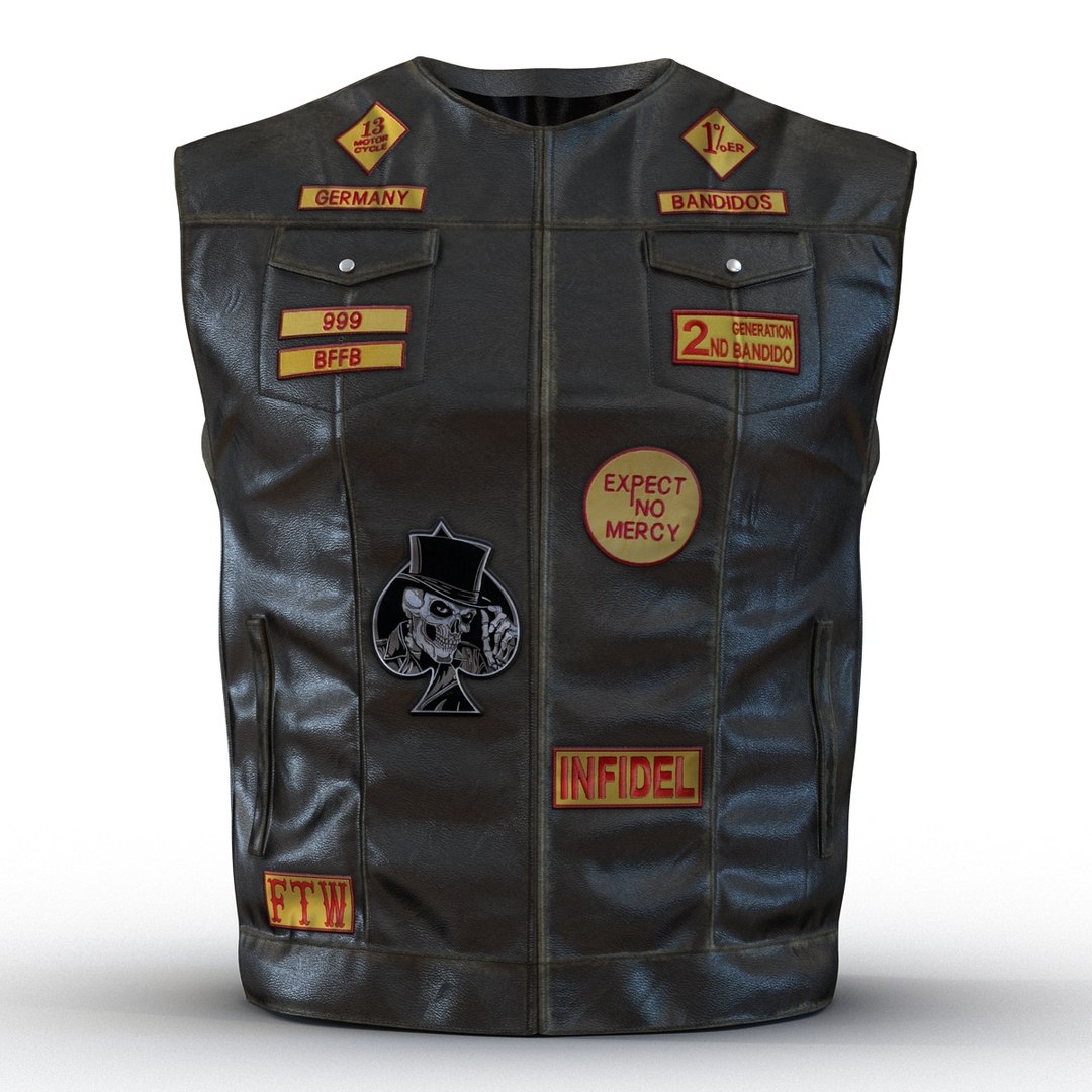 Leather Biker Vest 3d Model