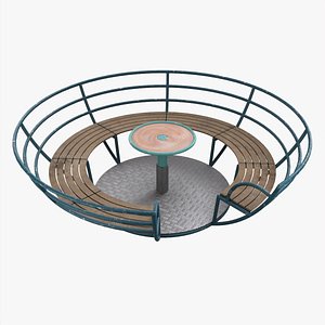 3D Roundabout bench 02 model