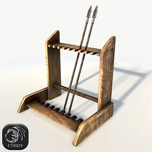 medieval weapon rack 3d 3ds