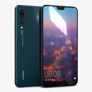 3D huawei p20 pro blue model