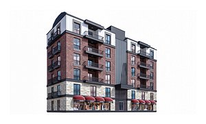 3D Modern Residential Building 18