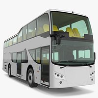 Open Top Tourist Bus Simple Interior White