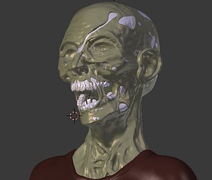 zombie head 3d blend