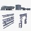 Stylized Industrial Wall Pipes and Roof Vents Pack
