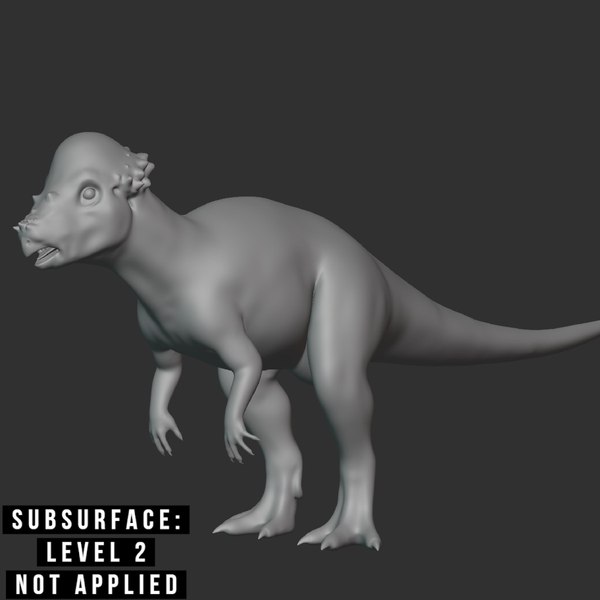 3D Pachycephalosaurus Basemesh Low Poly model