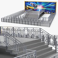 Ride Queue Platform with Railings