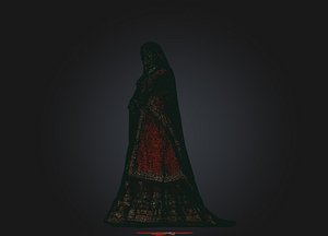 Nikah Bridal Ensemble Ornate Crimson 3D Couture