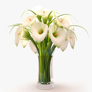callas lilies bouquet 3d 3ds