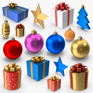 christmas 15 ornaments 3D model