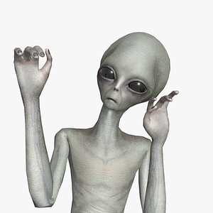 Super-Realistic Gray Alien 3D Animation - Looking 3D model