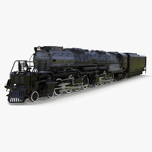 3D Vintage Locomotive with Trailed Tender