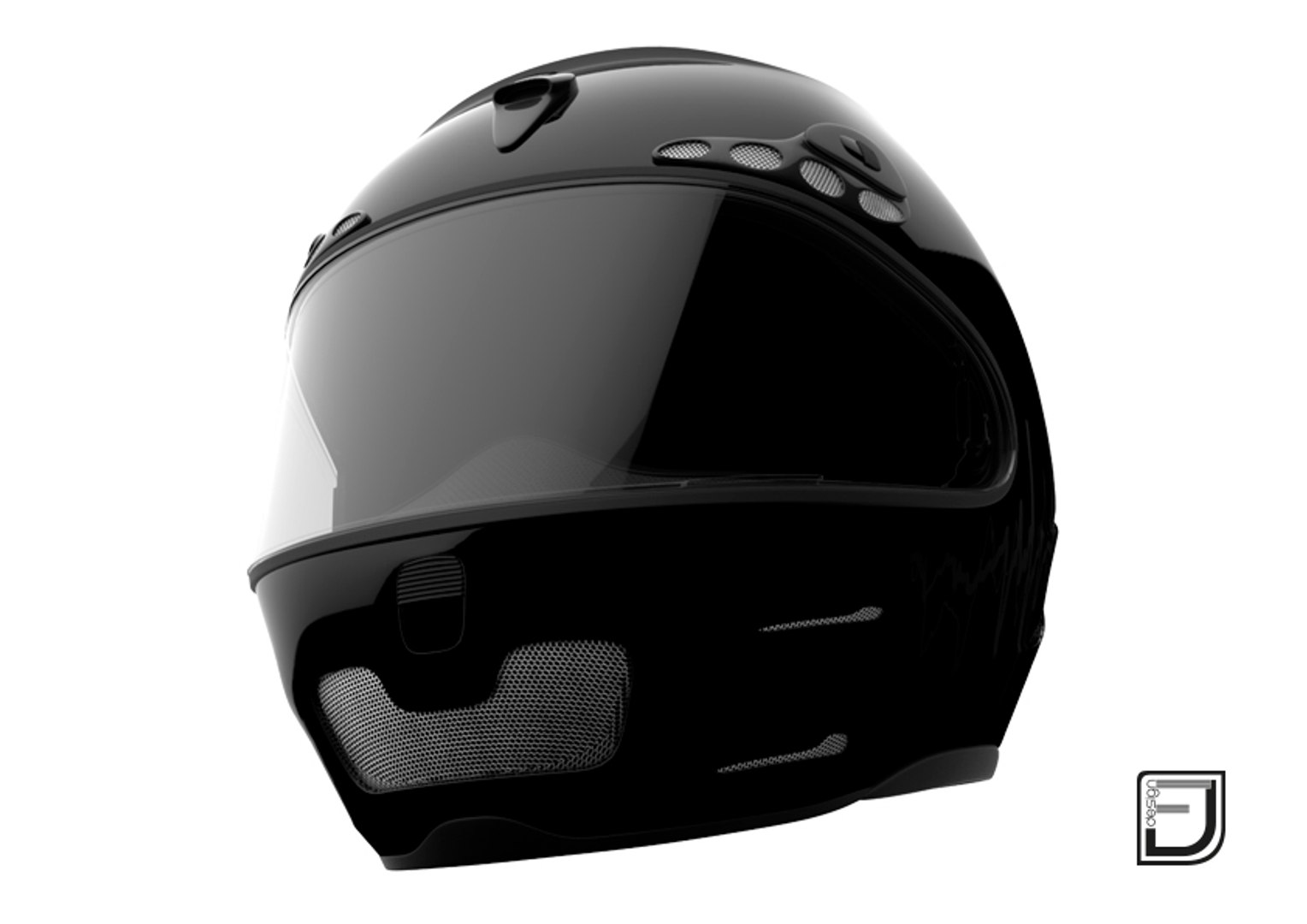 Black Racing Helmet 3ds