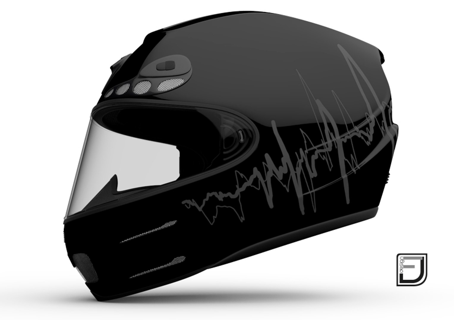 Black Racing Helmet 3ds