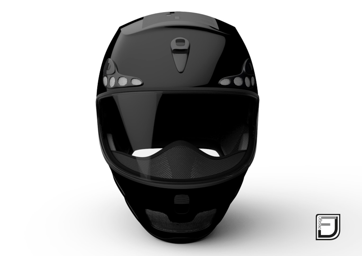 Black Racing Helmet 3ds