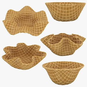 3D Waffle Bowl Shape Collection model