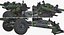 US Military Truck m35a2 with Field Howitzer M119 Rigged 3D Model