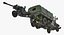 US Military Truck m35a2 with Field Howitzer M119 Rigged 3D Model