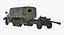 US Military Truck m35a2 with Field Howitzer M119 Rigged 3D Model