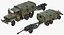 US Military Truck m35a2 with Field Howitzer M119 Rigged 3D Model