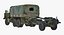 US Military Truck m35a2 with Field Howitzer M119 Rigged 3D Model