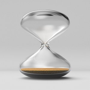 3D glass hourglass hour model