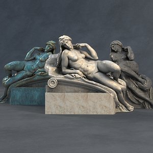 Ancient statue of a woman 3D model