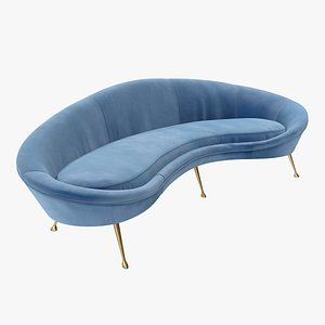 3D ico parisi sofa blue model