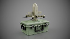 3D STING air defense interceptor drone with universal case 3D Model Pack