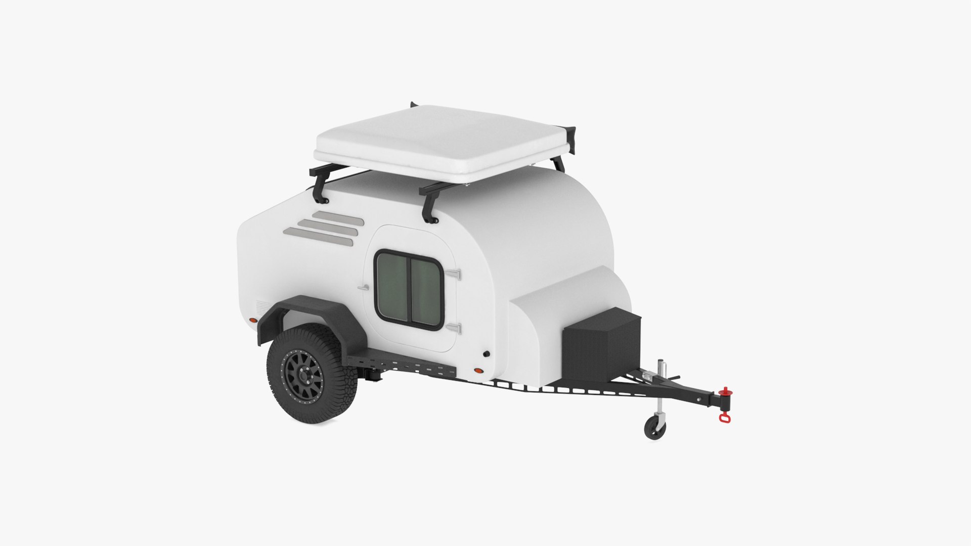 Travel Trailer White 3D model preview