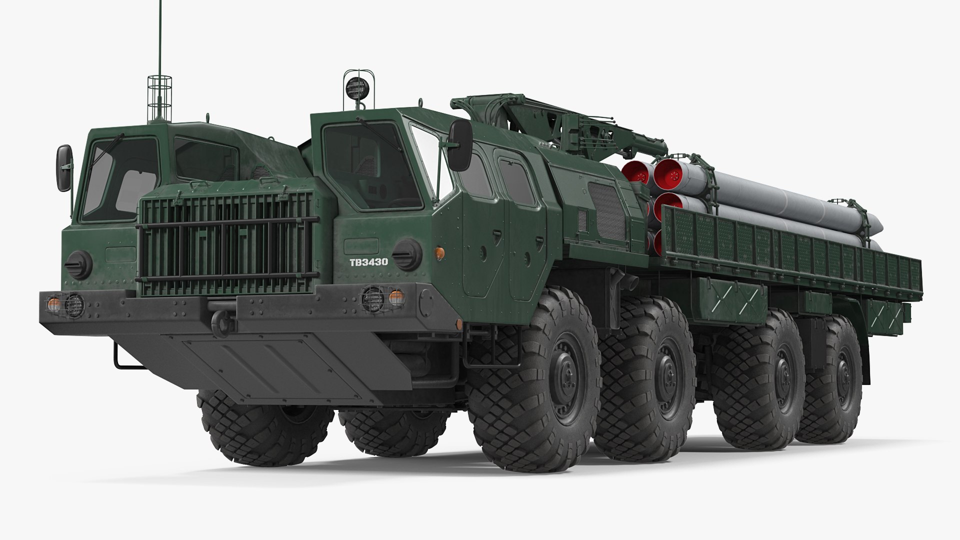 9T234 Smerch Transporter Loader with Spare Rockets 3D model preview