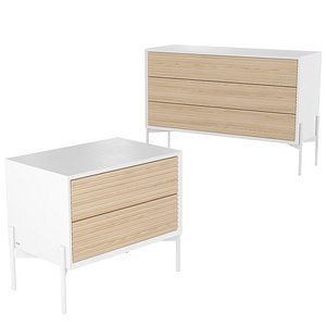 3D Chest of drawers  Bedside table  Marielle model