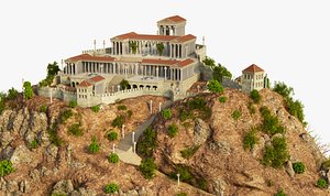 3D The Acropolis of Lindos temple model