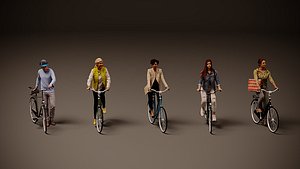 Cyclists-Collection x 5 3D model