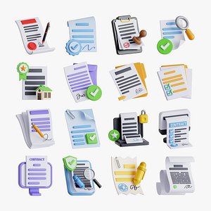 Contract 3D Icon Collection