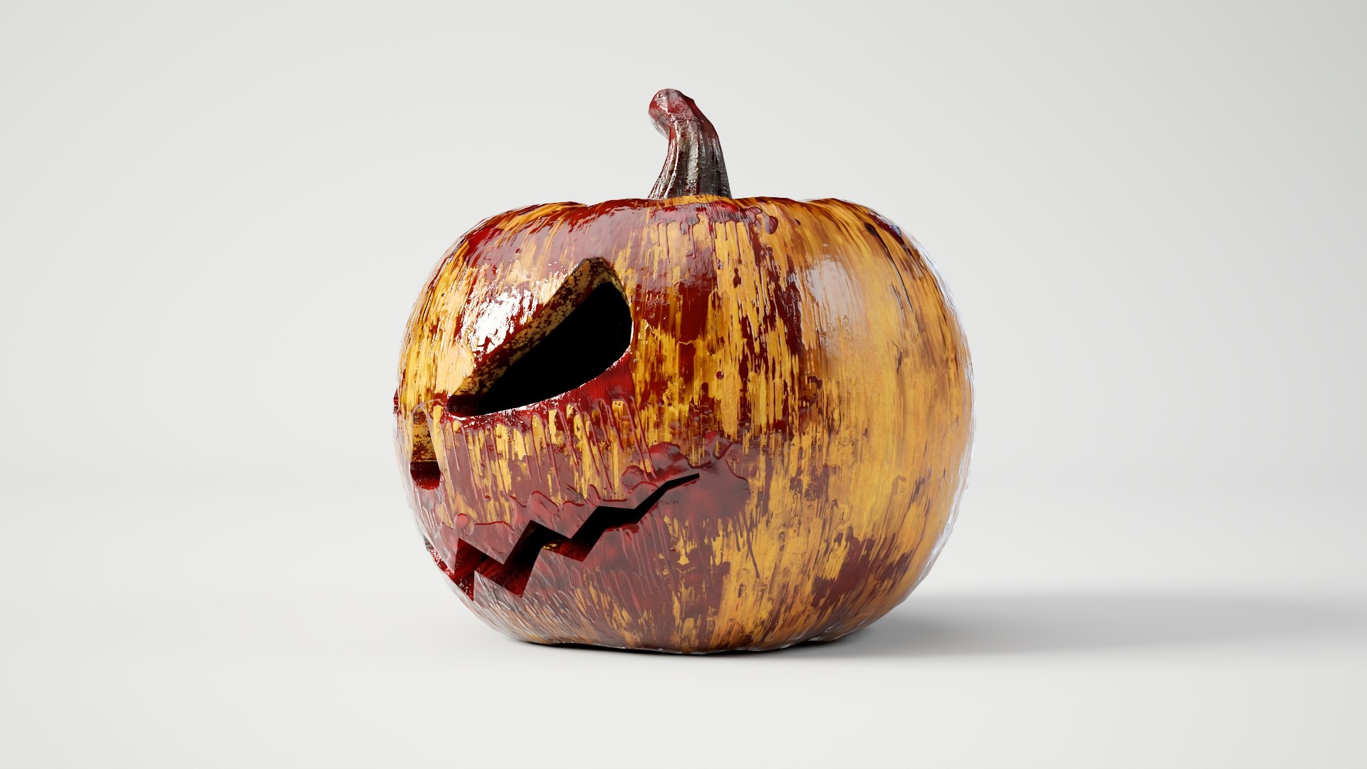 Rigged And Animated Bloody Halloween Pumpkin With 4K PBR Model ...