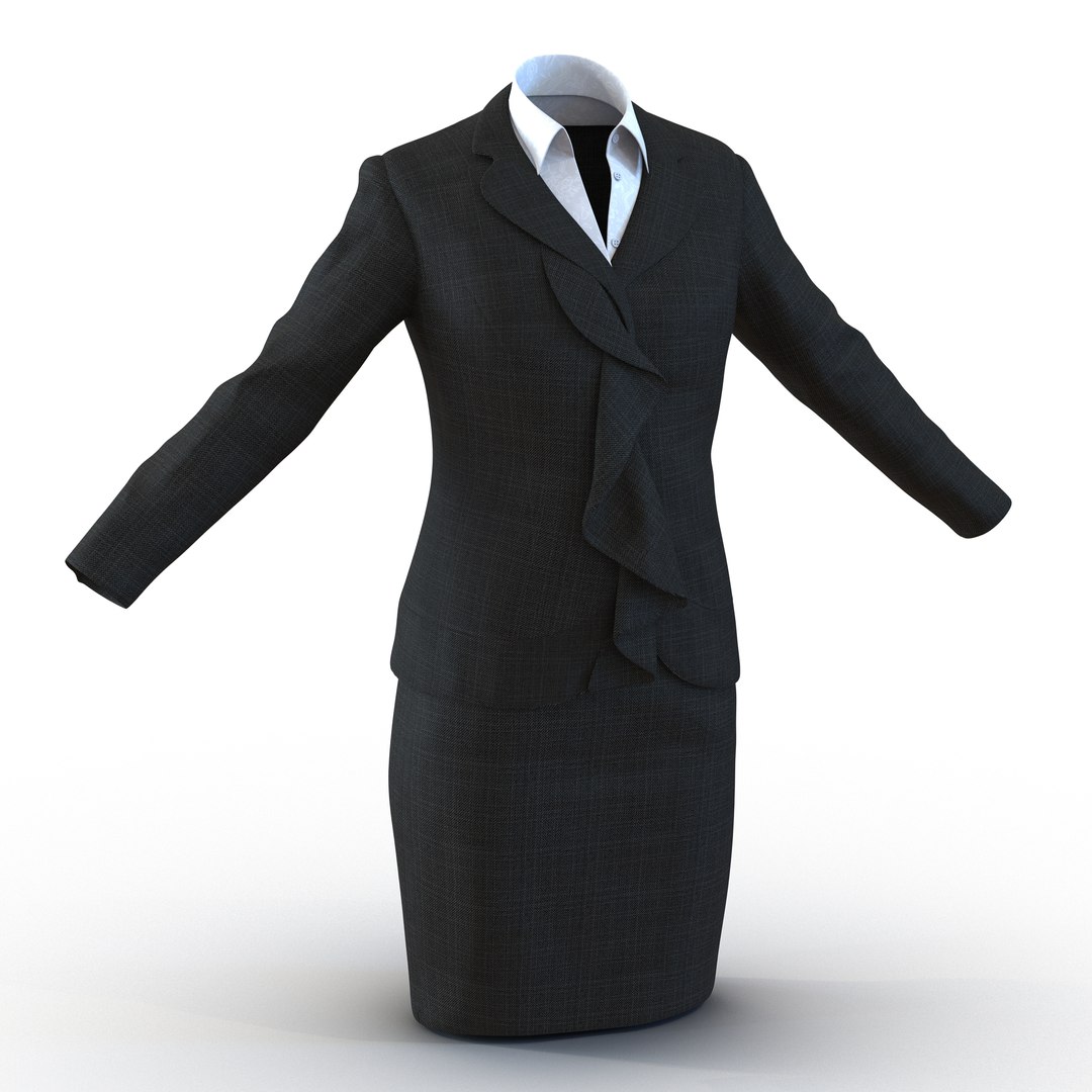 Formal Skirt Suit 2 3D model preview