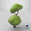 Cartoon Tree Two Branches Simple Coloring 3D model
