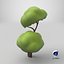 Cartoon Tree Two Branches Simple Coloring 3D model