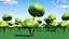 Cartoon Tree Two Branches Simple Coloring 3D model
