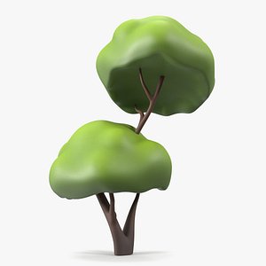 Cartoon Tree Two Branches Simple Coloring