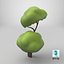 Cartoon Tree Two Branches Simple Coloring 3D model