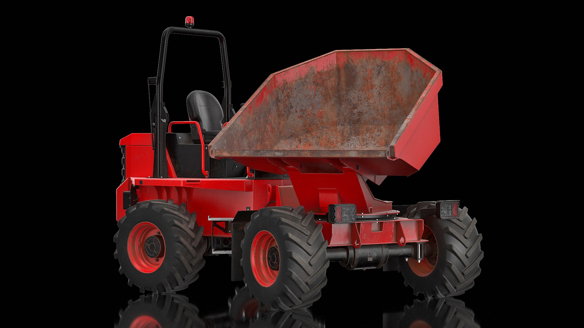 Dumper Generic Dirty Rigged 3D model preview