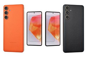 Samsung Galaxy C55 Black And Orange Low Poly model