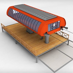 ski lift station 3d model