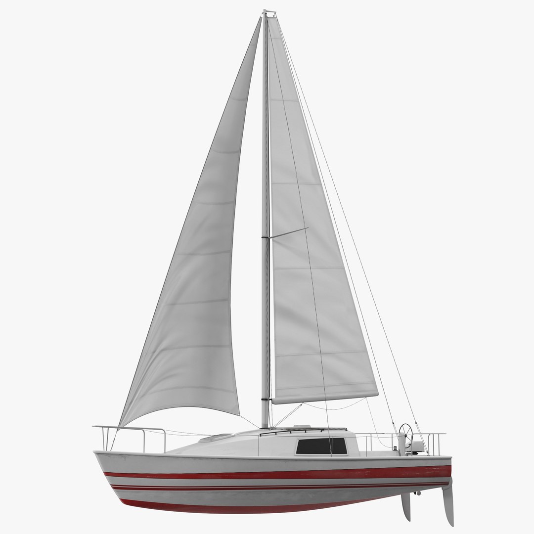 Small Sailing Yacht 3D model preview
