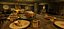 Mittelalterliche gemütliche Taverne und Schlafzimmer im Schloss